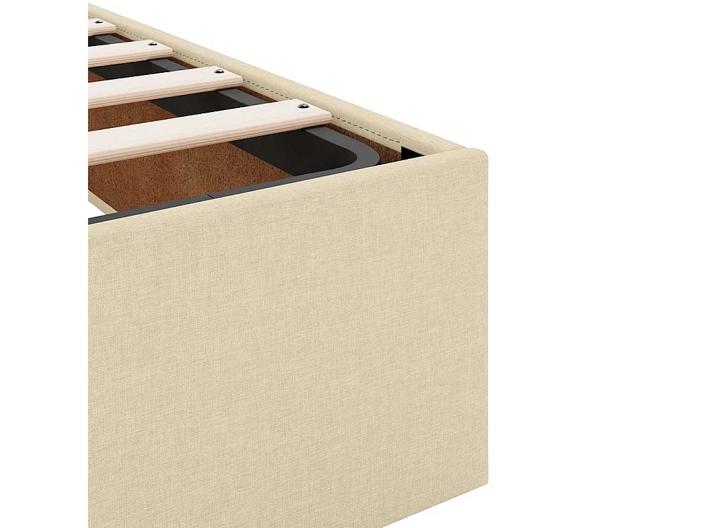 Cadre de lit ottoman avec matelas crème 80x200 cm tissu