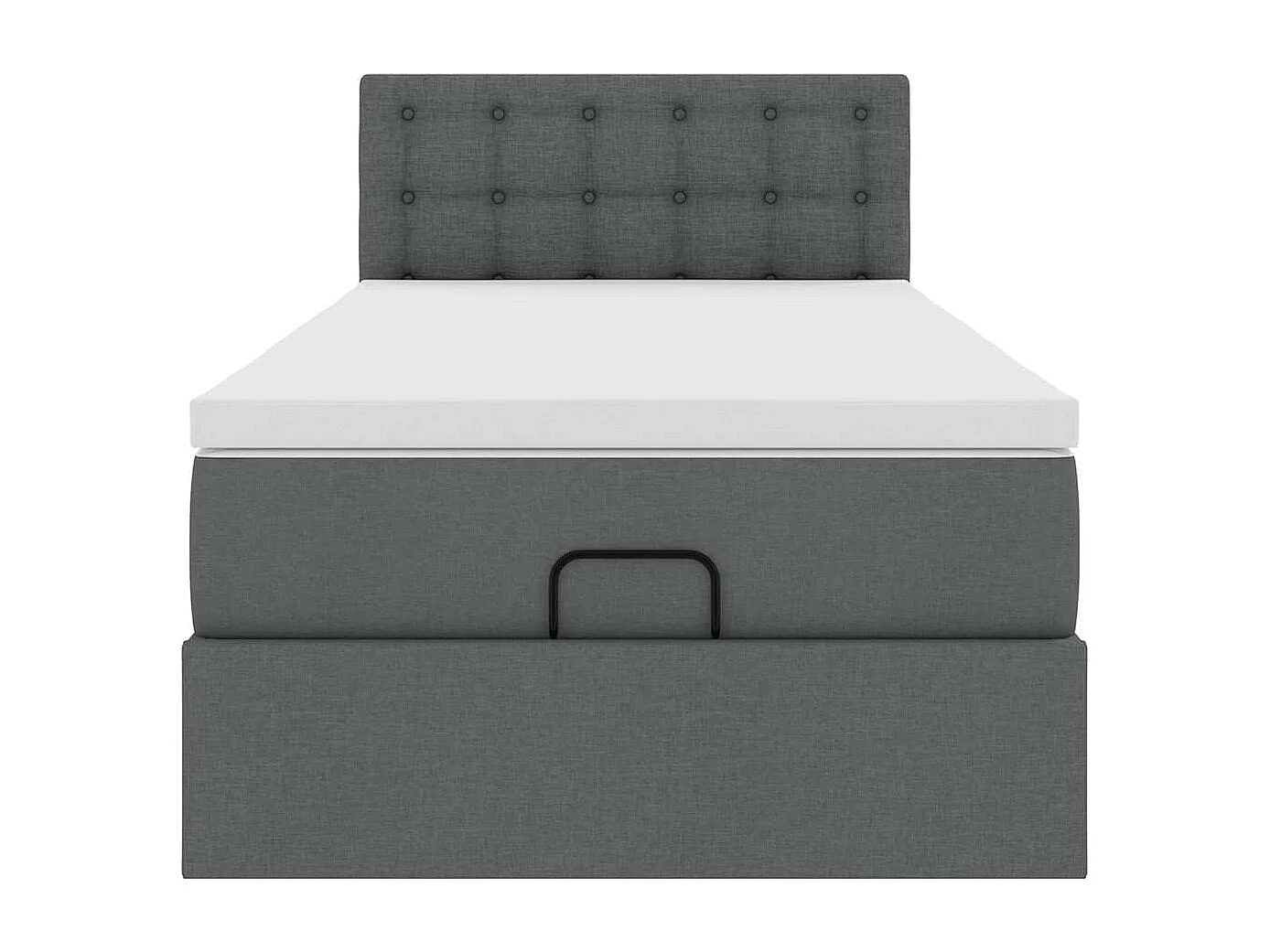 Ottoman bed met matras en LED's 90x190cm stof donkergrijs