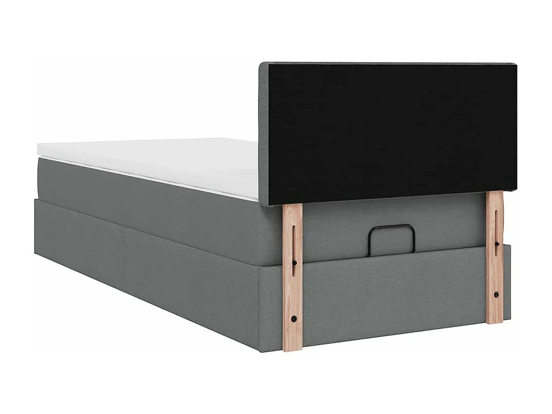 Ottoman bed met matras en LED's 90x190cm stof donkergrijs