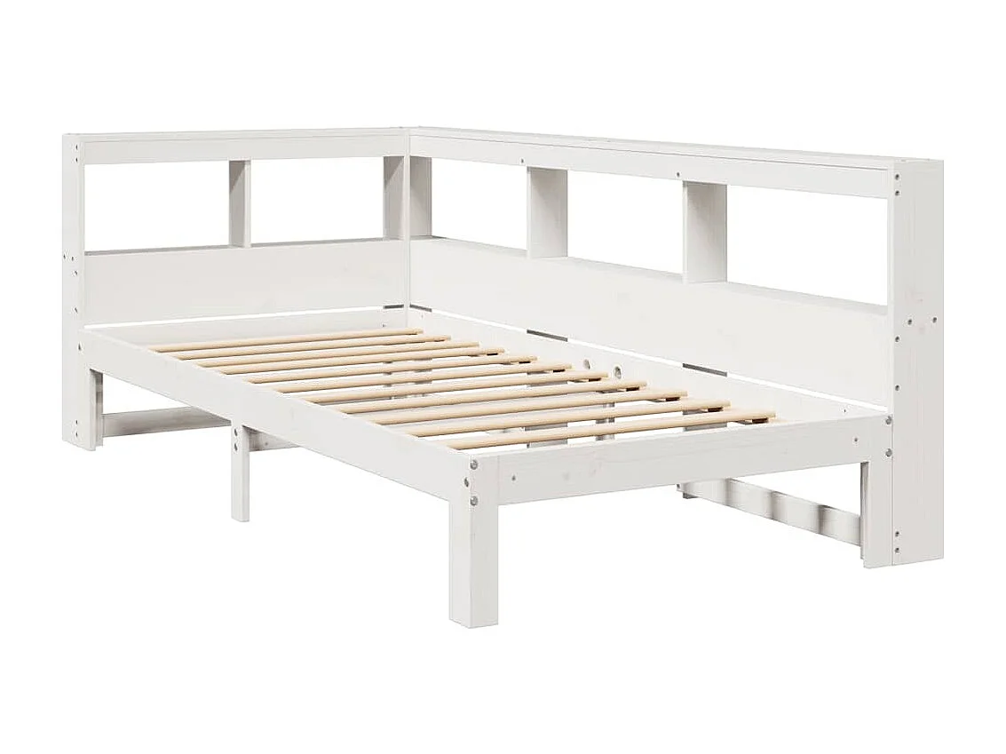 Cama con estantería sin colchón madera maciza de pino 90x190 cm