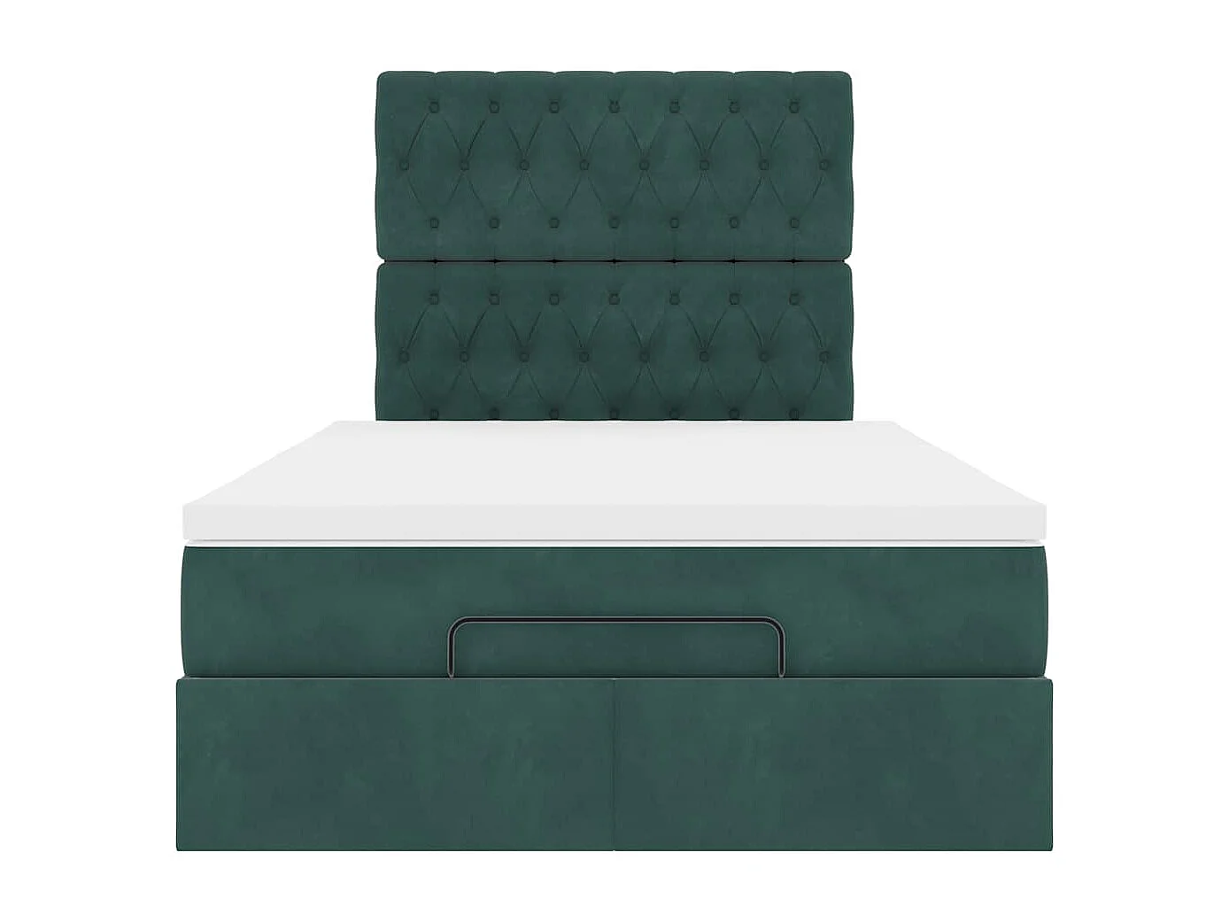 Cadre de lit ottoman avec matelas vert foncé 120x190 cm velours