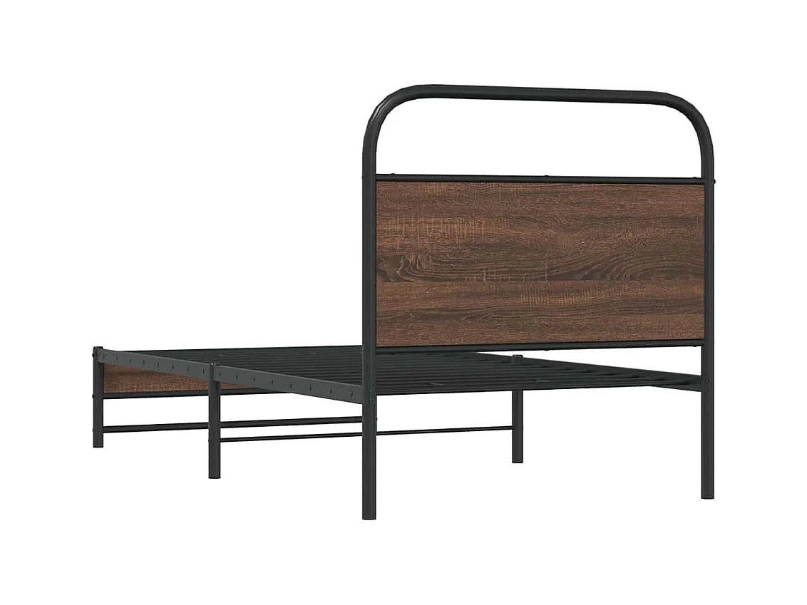Cadre de lit sans matelas 90x190cm chêne marron bois ingénierie