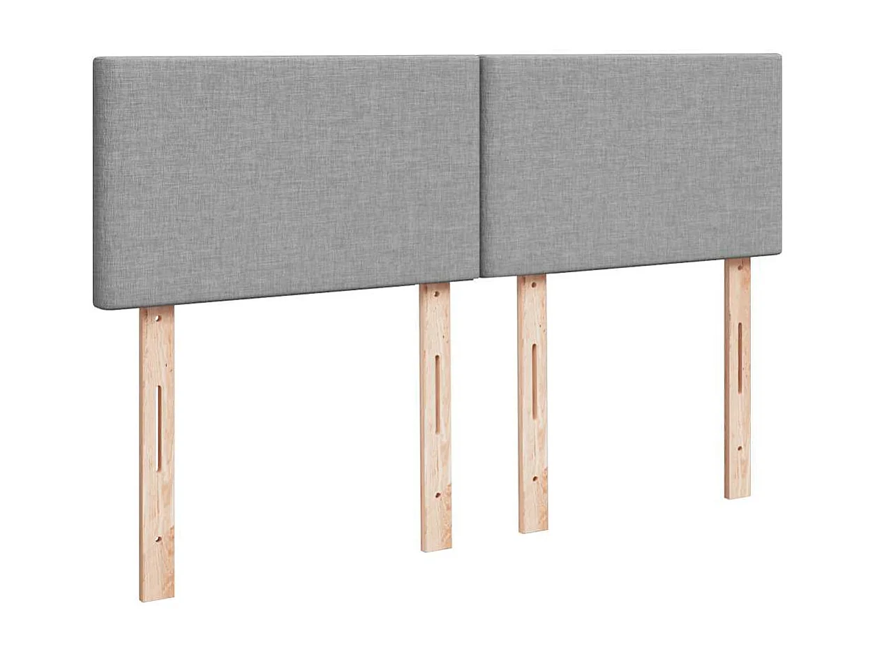 Estructura cama otomana colchón tela gris claro 140x200cm