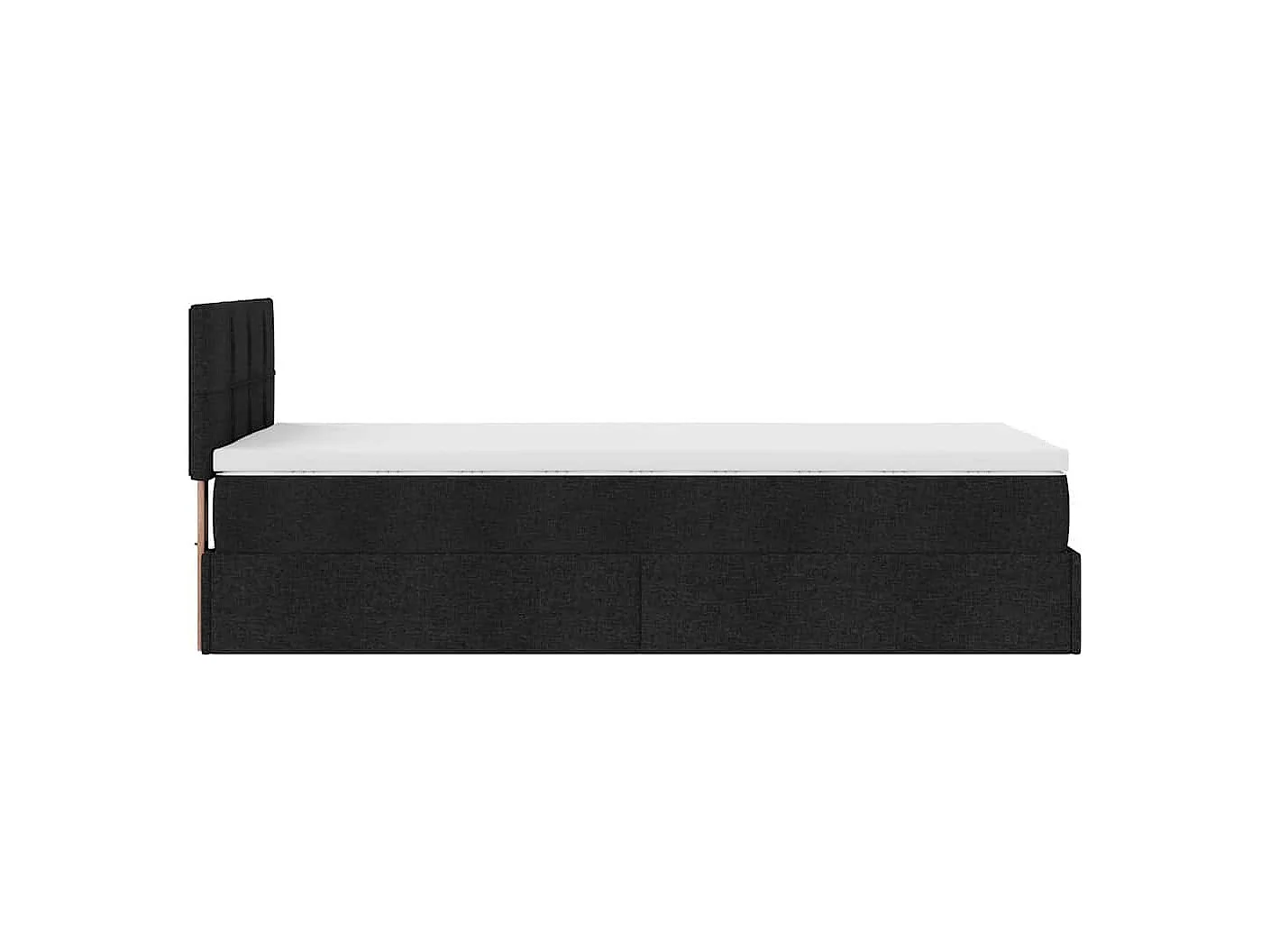 Cadre de lit ottoman avec matelas noir 100x200cm tissu