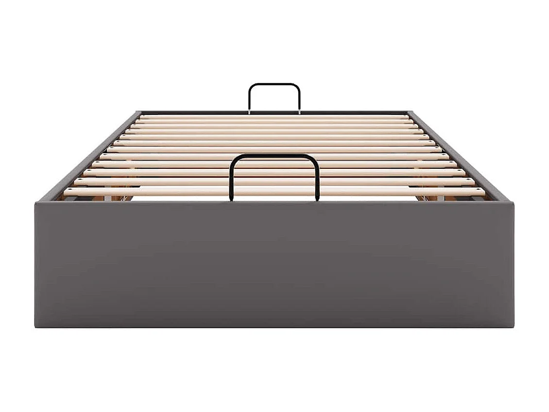 Cadre de lit ottoman sans matelas gris 90x200 cm similicuir