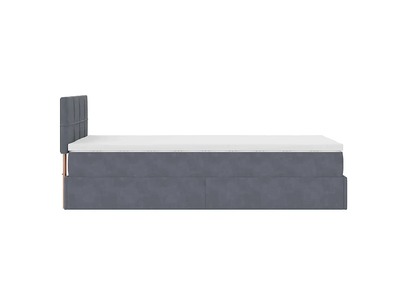 Estrutura cama otomana colchão 80x200 cm veludo cinzento escuro