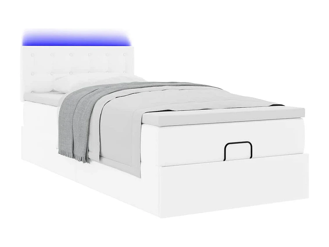 Ottoman bed met matrassen en LED's 100x200cm kunstleer