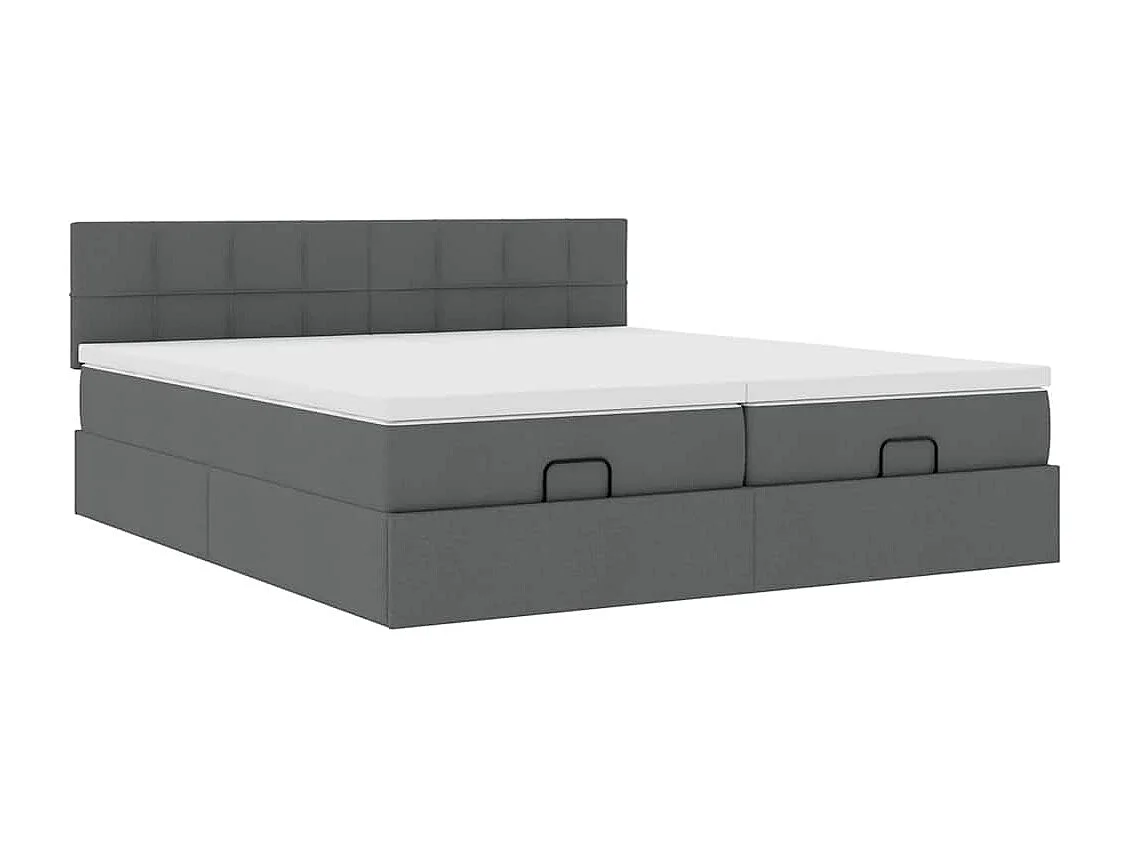 Ottoman bed met matrassen 160x200cm stof donkergrijs