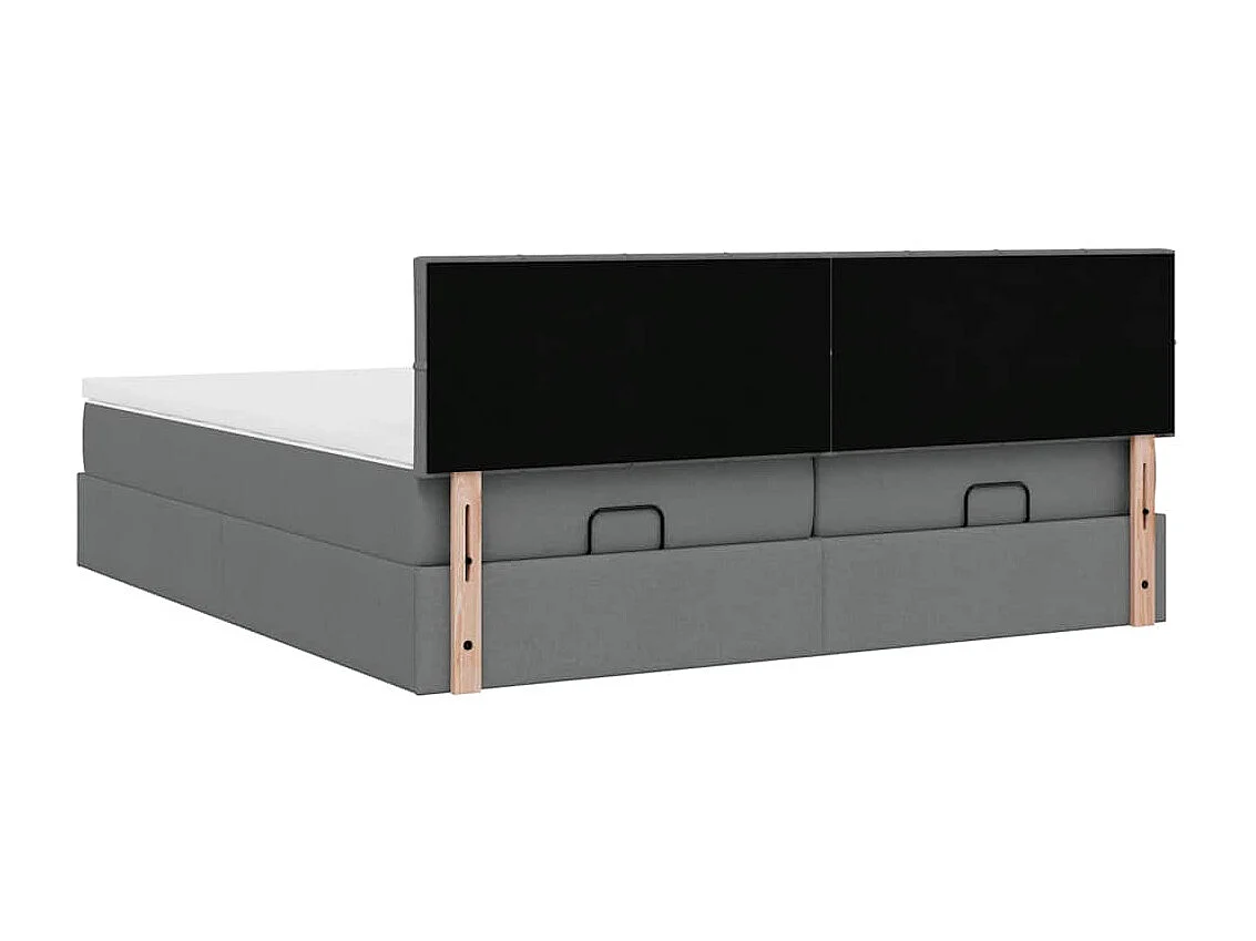 Ottoman bed met matrassen 160x200cm stof donkergrijs