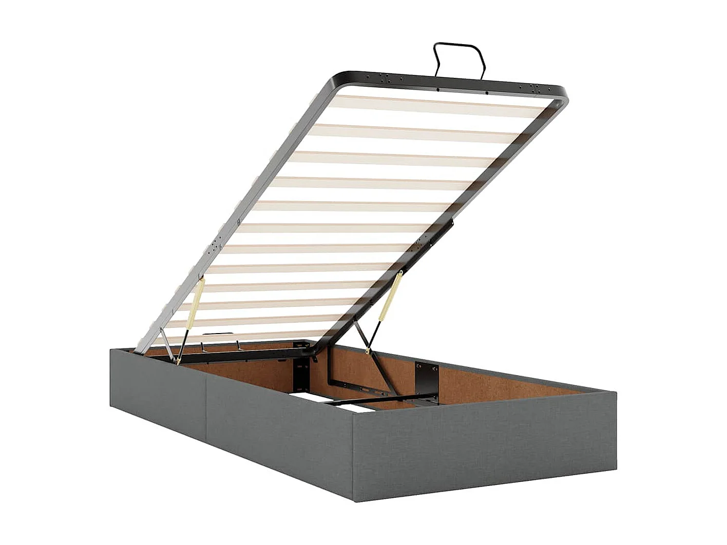 Ottoman bed met matrassen 160x200cm stof donkergrijs