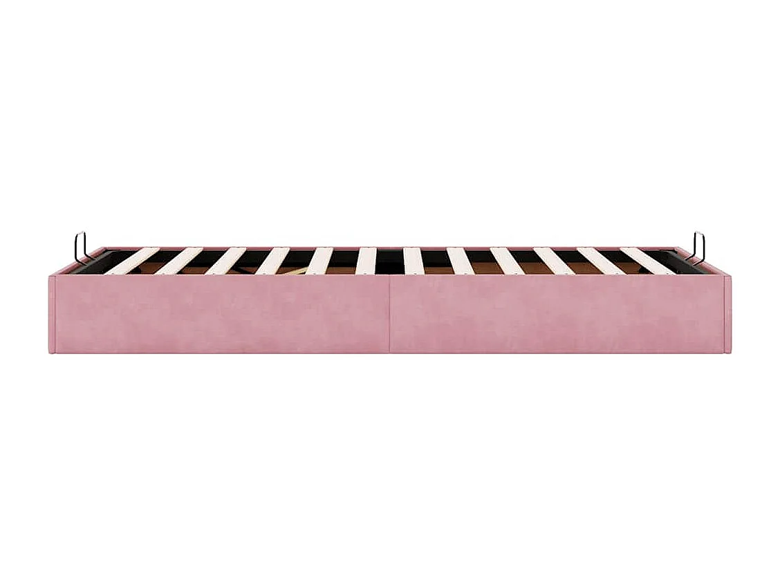 Ottoman Bed Frame No Colchão Rosa 90x190 cm Veludo