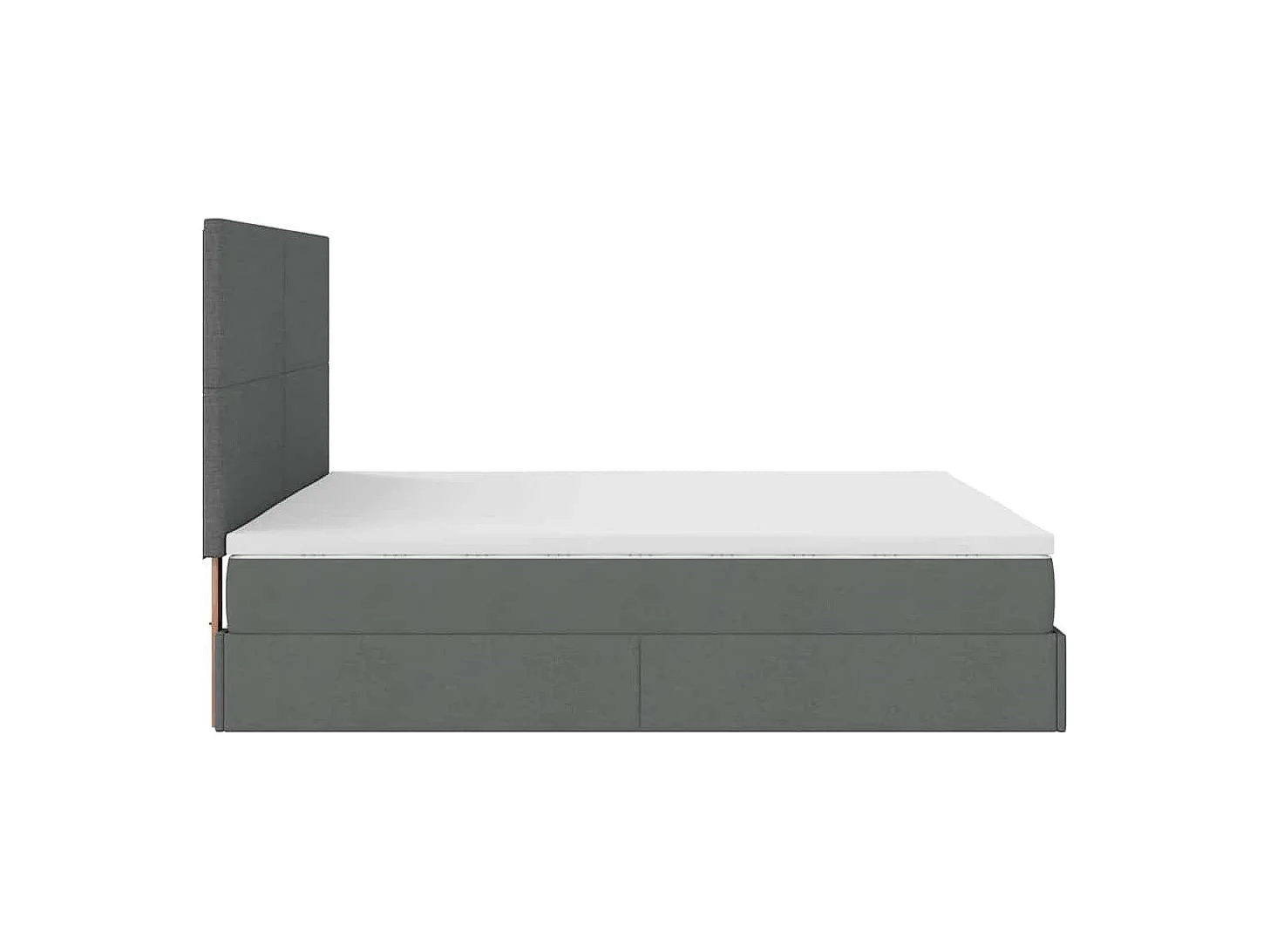 Cadre de lit ottoman avec matelas gris foncé 200x200cm tissu
