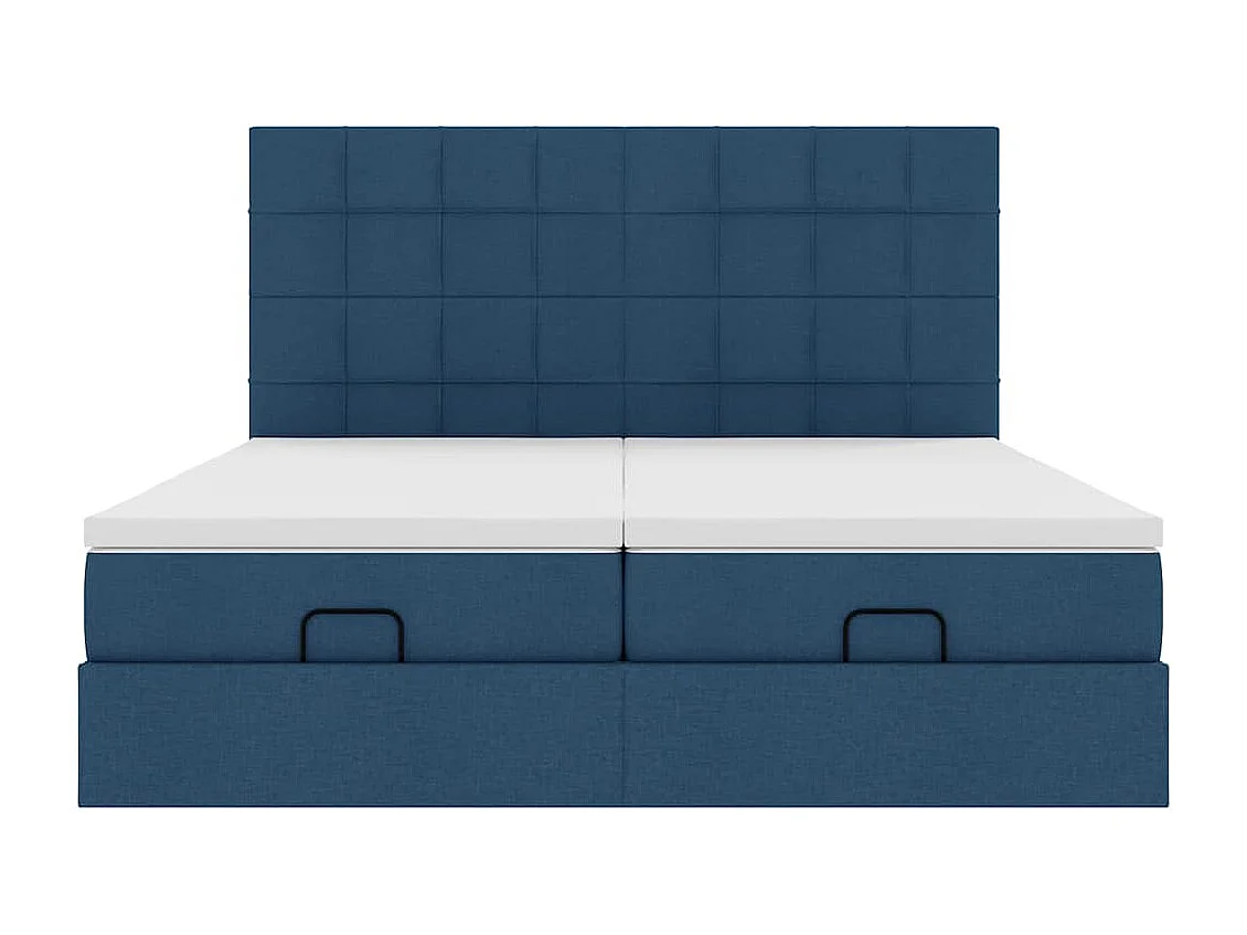 Estructura de cama otomana con colchones tela topo 180x200cm