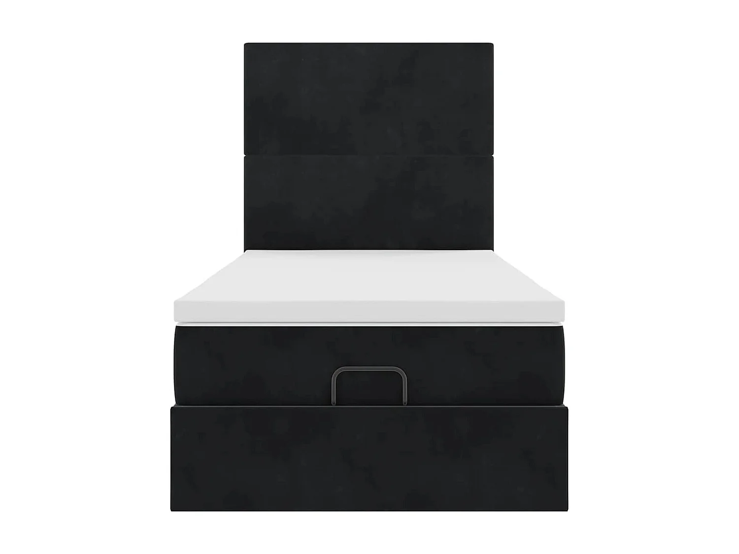 Cadre de lit ottoman avec matelas noir 100x200cm velours