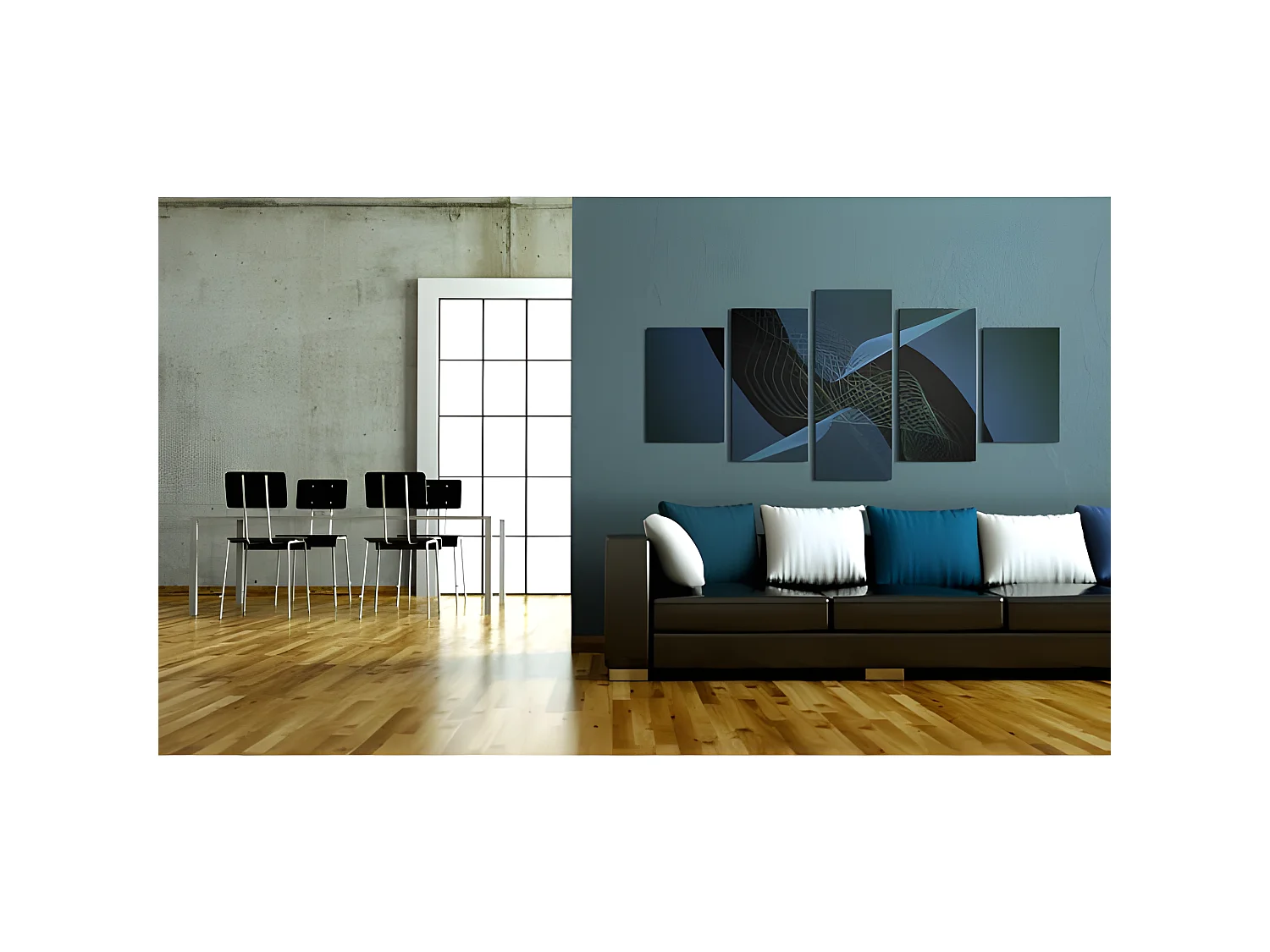 Tableau Abstraction foncée 200x100 cm