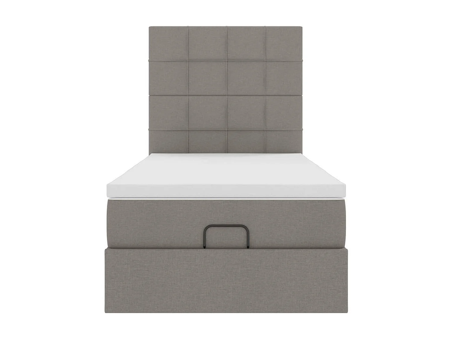 Cadre de lit ottoman avec matelas taupe 100x200 cm tissu
