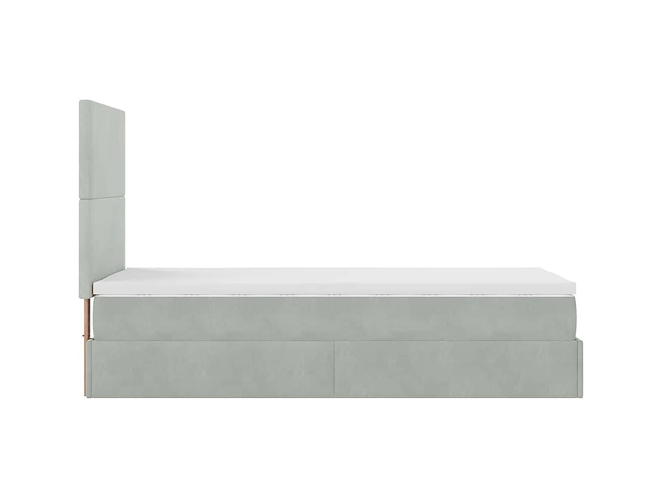 Ottoman bed met matrassen 80x200cm fluweel lichtgrijs
