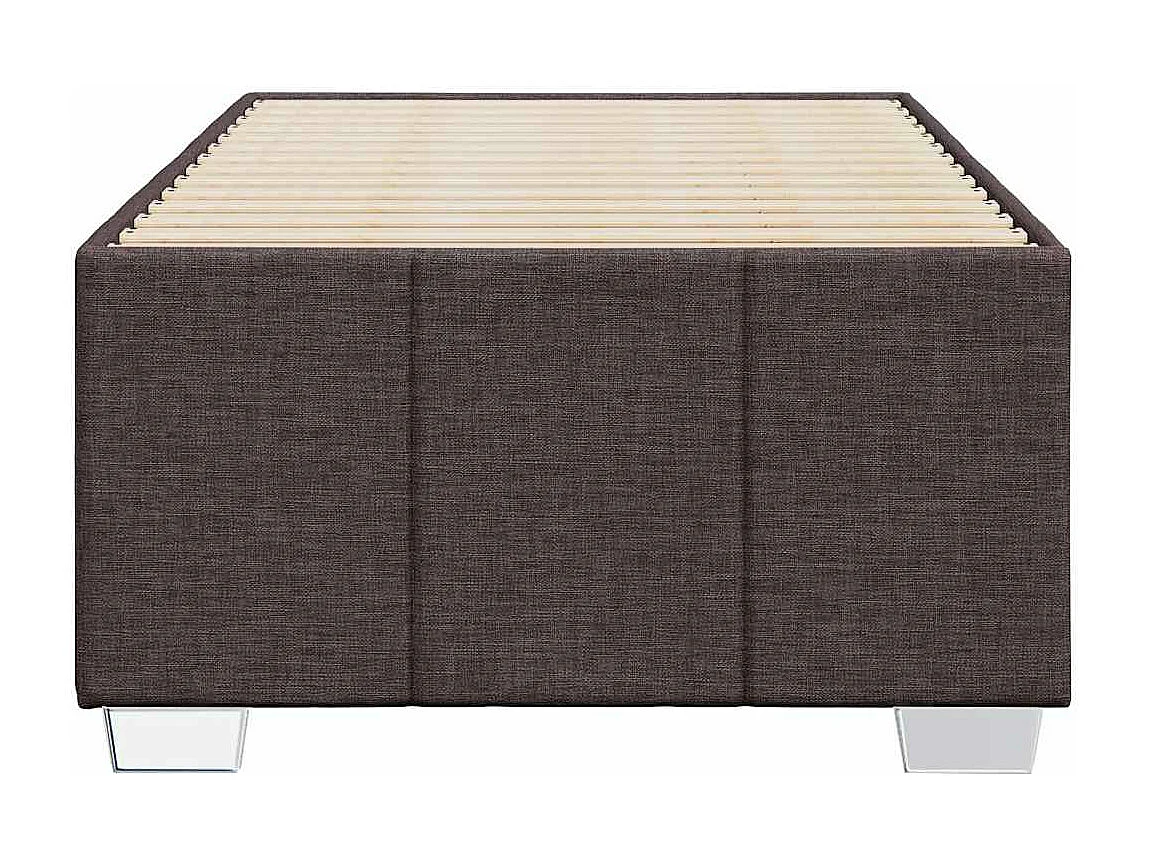 Estrutura de cama sem colchão 90x200 cm tecido castanho-escuro