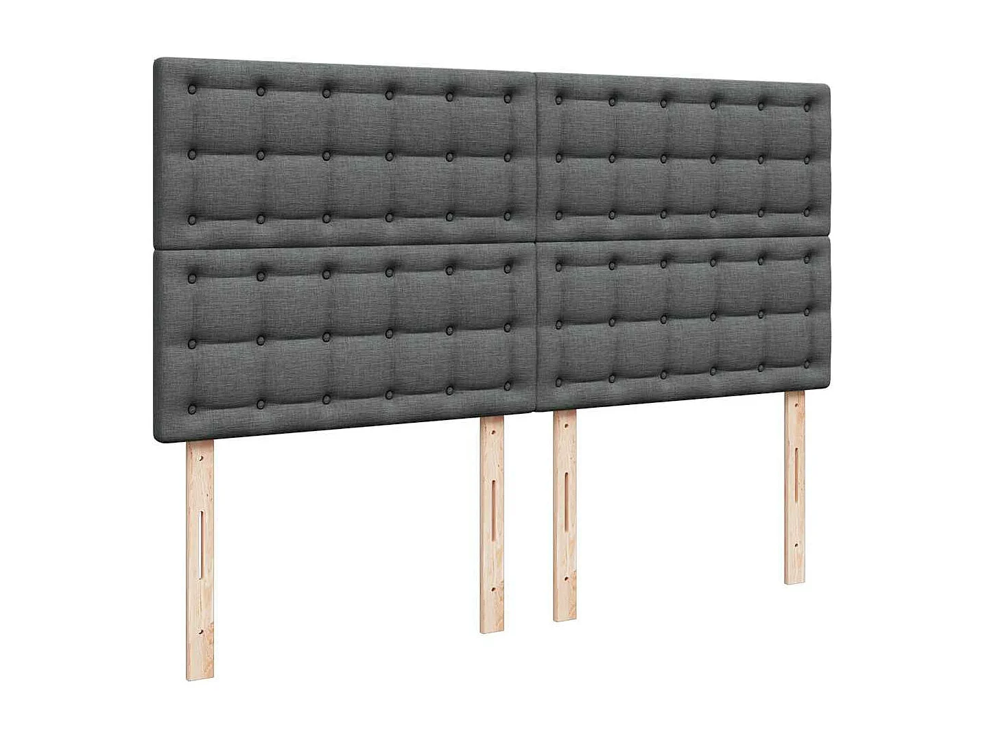 Cadre de lit ottoman avec matelas gris foncé 200x200cm tissu