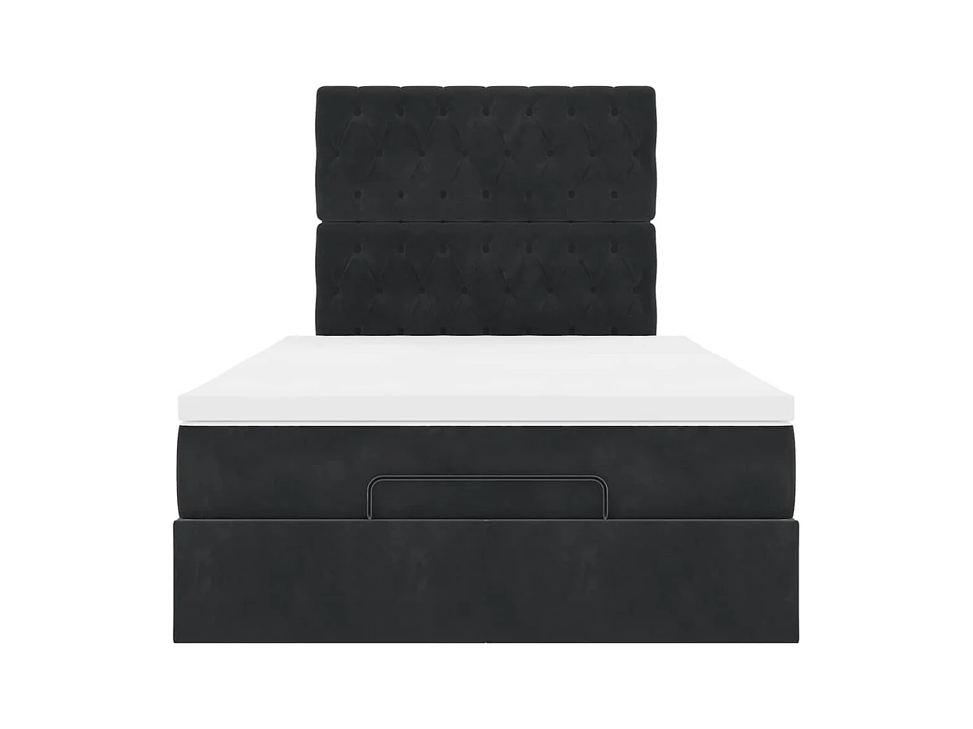 Cadre de lit ottoman avec matelas noir 120x190 cm tissu