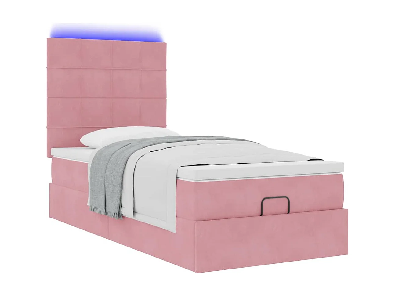 Estrutura de cama otomana com colchões 80x200 cm veludo rosa