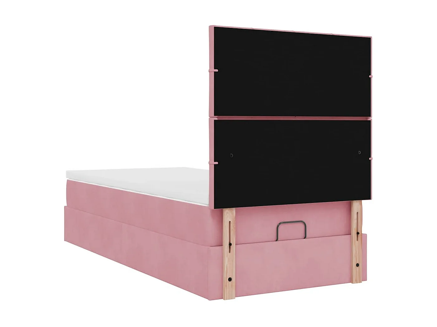 Estrutura de cama otomana com colchões 80x200 cm veludo rosa