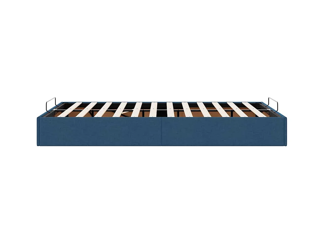 Cadre de lit ottoman sans matelas bleu 120x190 cm tissu