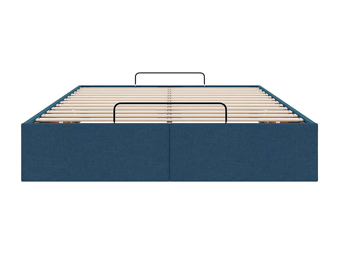 Estructura de cama otomana sin colchón tela azul 120x190 cm