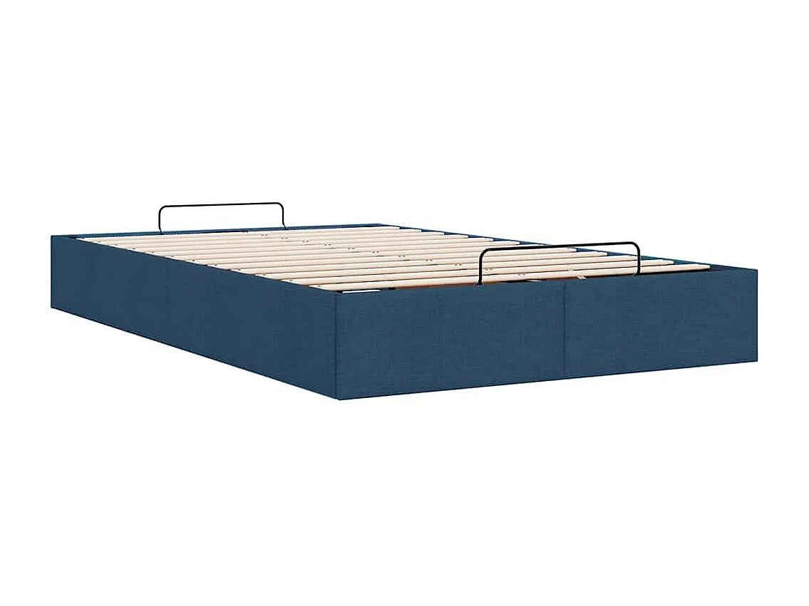 Estructura de cama otomana sin colchón tela azul 120x190 cm