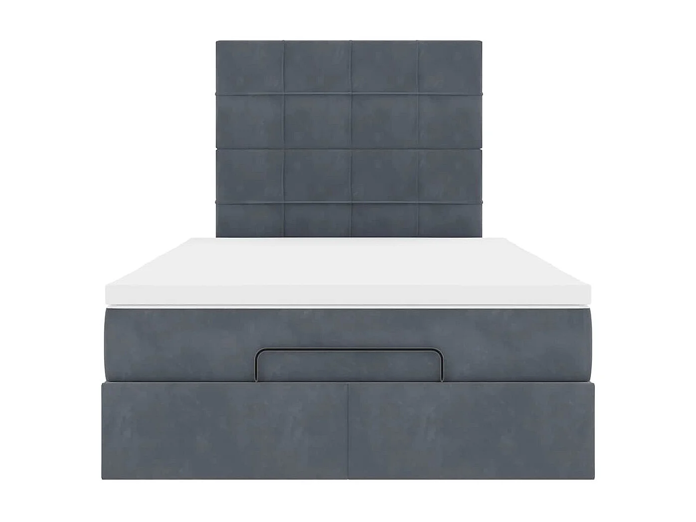 Ottoman bed met matrassen 120x190cm fluweel donkergrijs