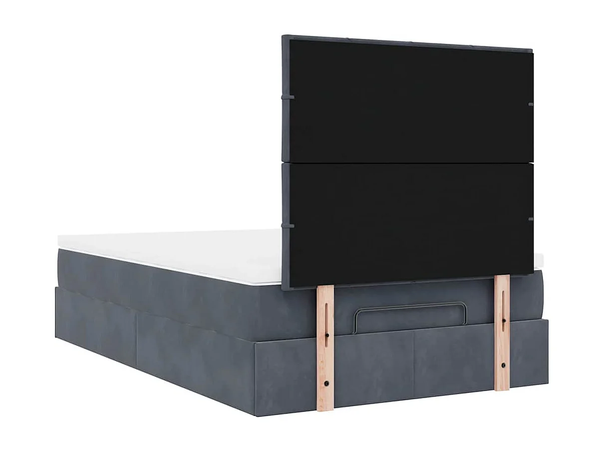 Ottoman bed met matrassen 120x190cm fluweel donkergrijs