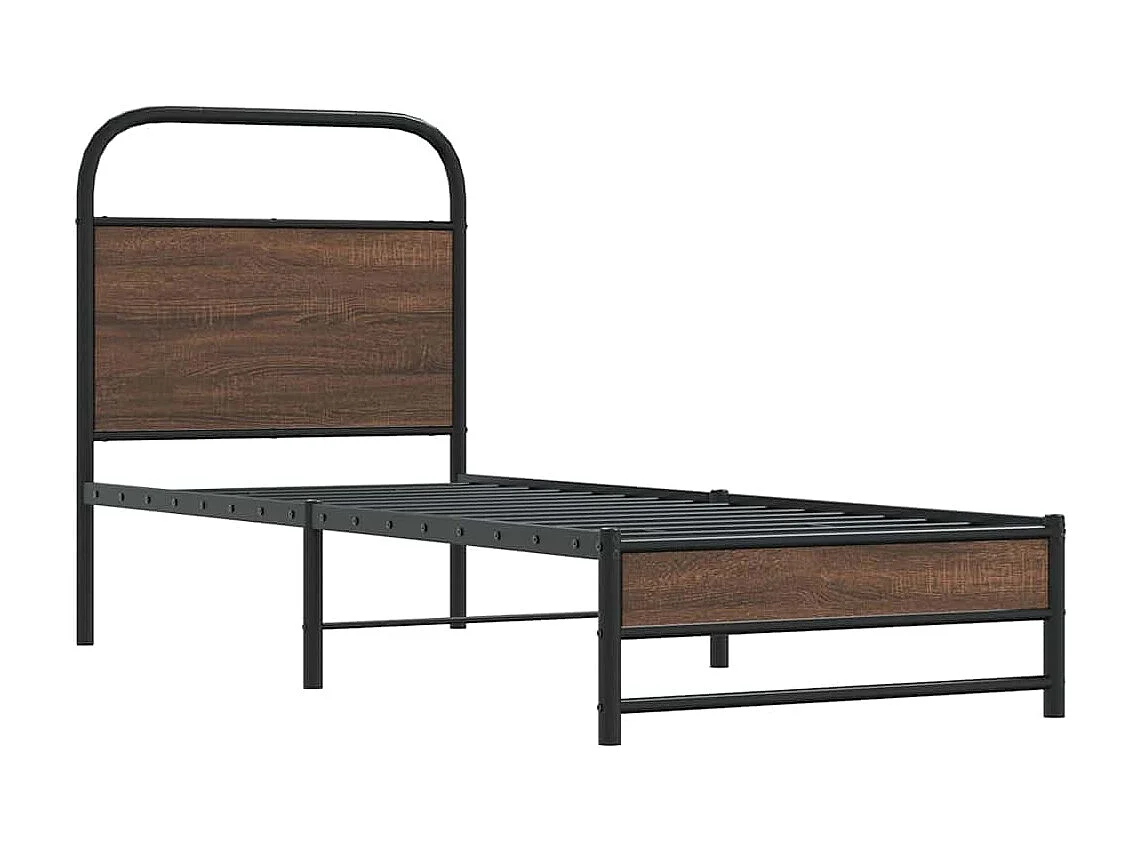 Cadre de lit sans matelas 75x190cm chêne marron bois ingénierie