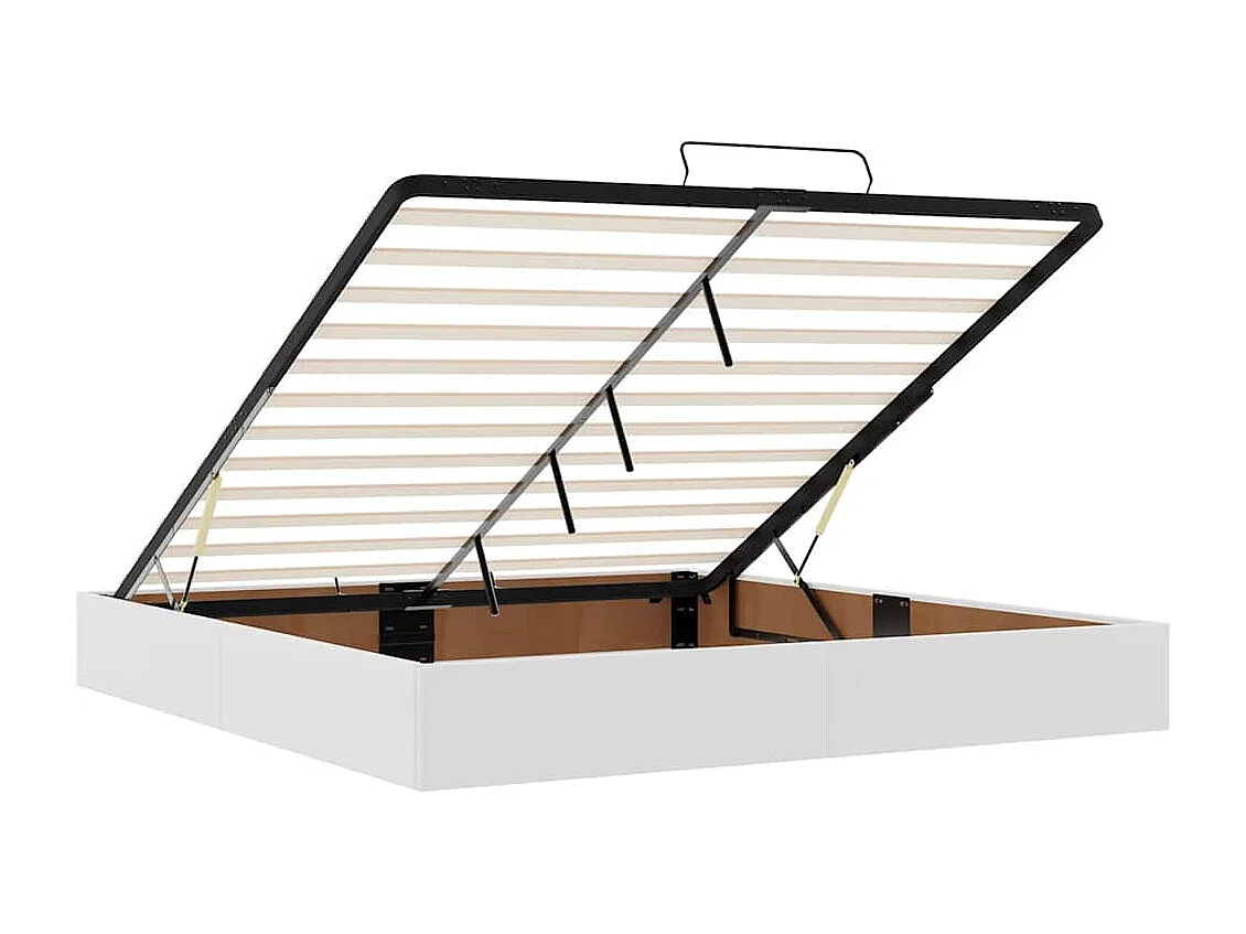 Cadre de lit ottoman sans matelas blanc 160x200 cm similicuir