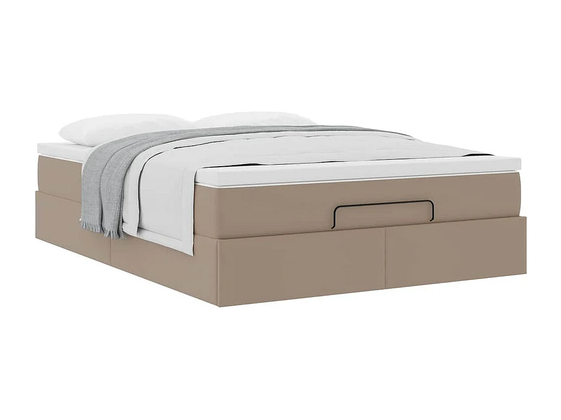 Estrutura de cama otomana com colchão cappucino 140x190 cm