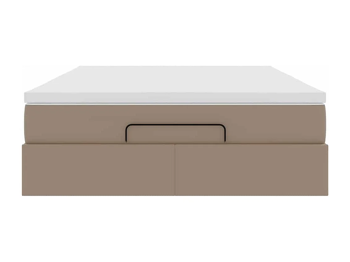 Estrutura de cama otomana com colchão cappucino 140x190 cm