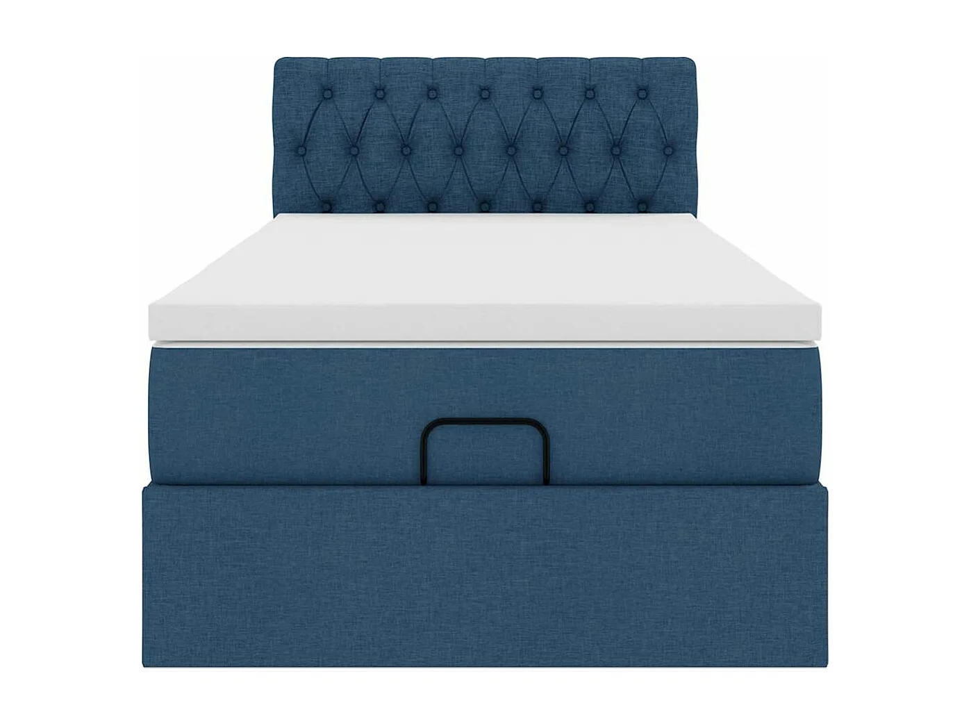 Cama otomana con colchón tela azul 100x200 cm