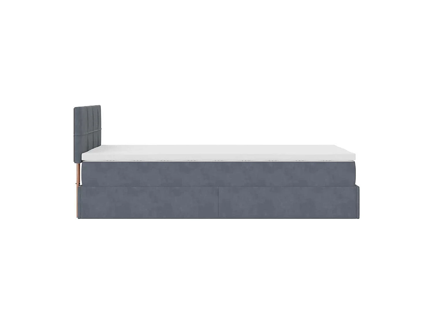 Ottoman bed met matras 90x200cm fluweel donkergrijs
