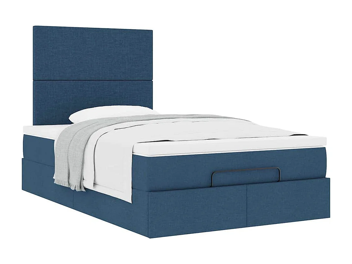 Ottoman bed met matras 120x200cm stof blauw