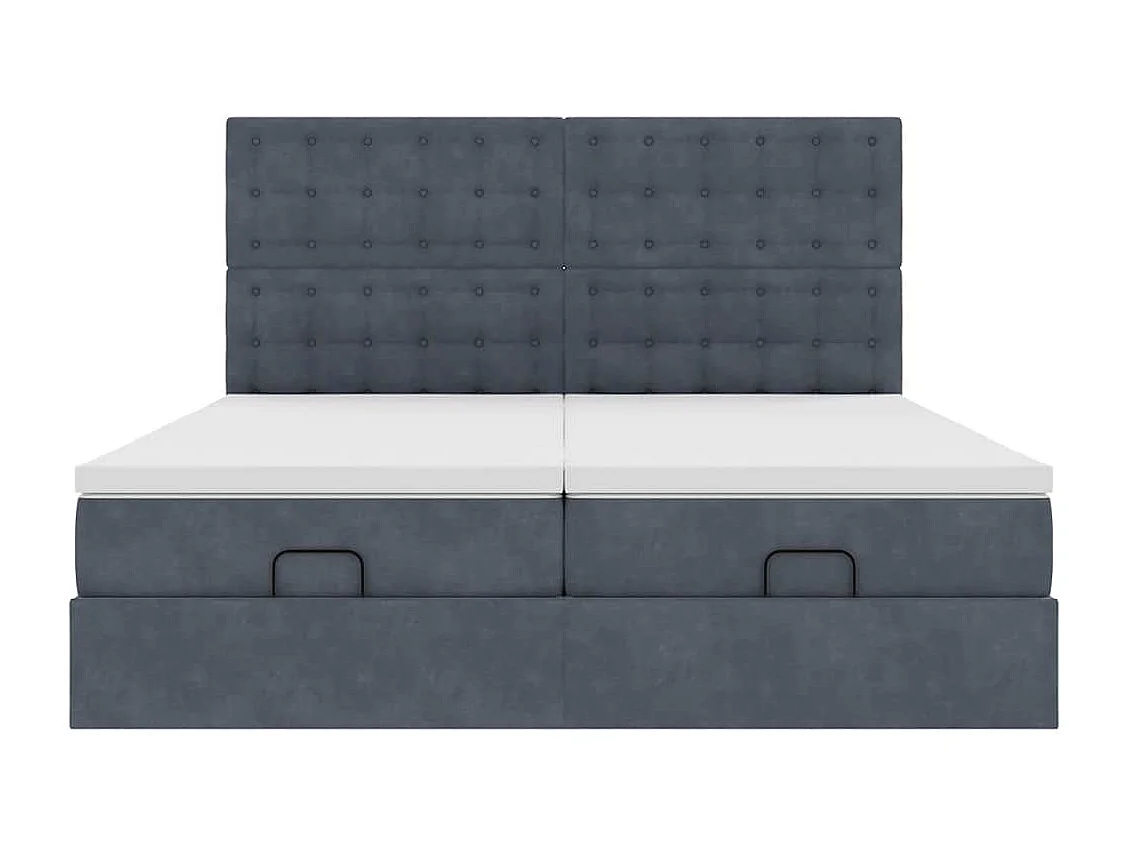 Estrutura cama otomana colchões 180x200 cm cinzento escuro