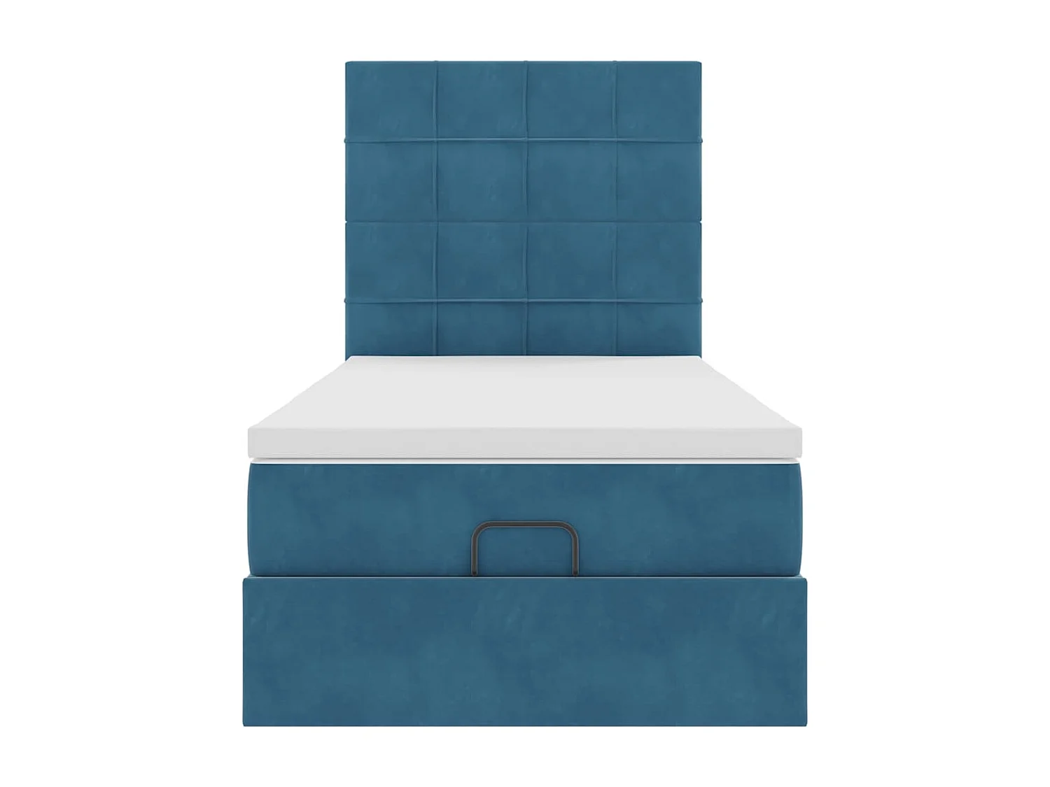 Estrutura cama otomana colchões 80x200 cm veludo azul escuro