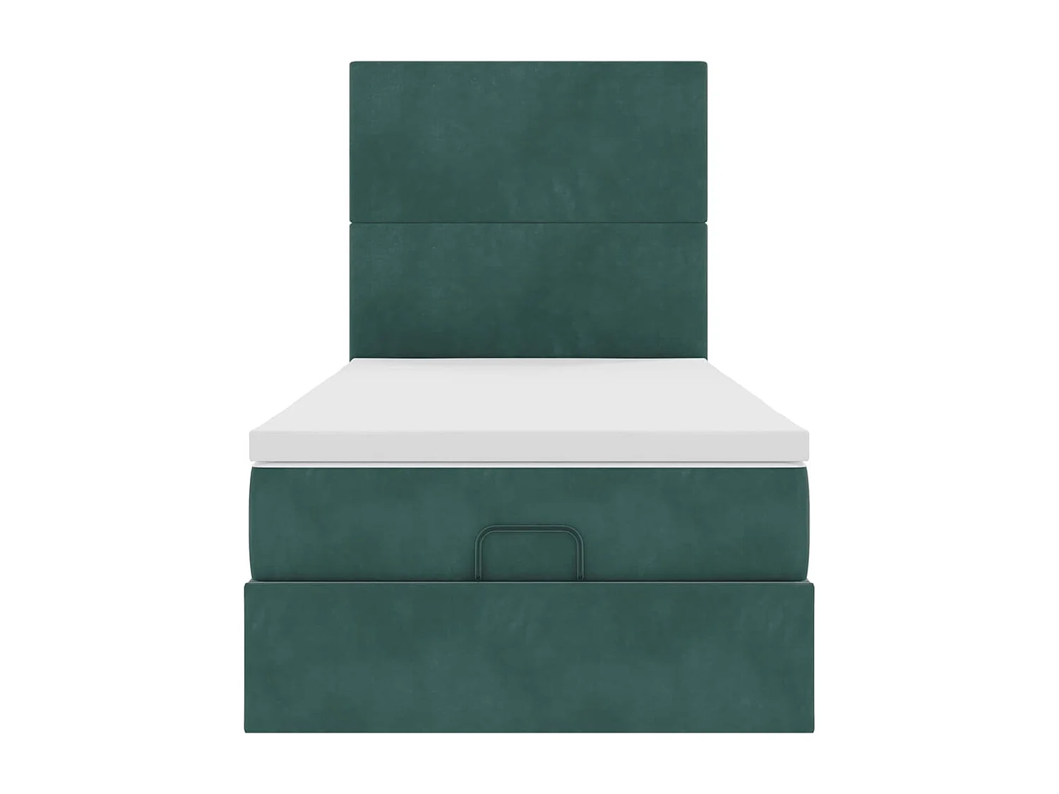 Cadre de lit ottoman avec matelas vert foncé 90x200 cm velours