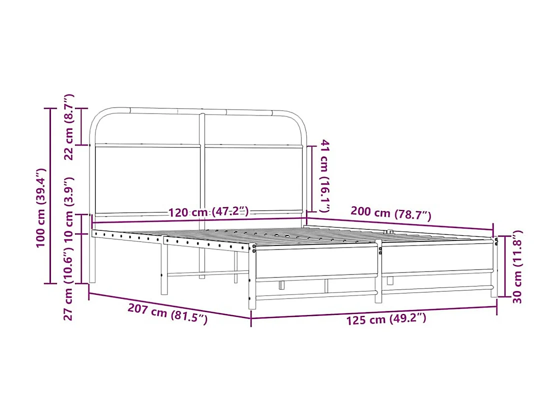 Estrutura cama sem colchão derivados de madeira carvalho sonoma