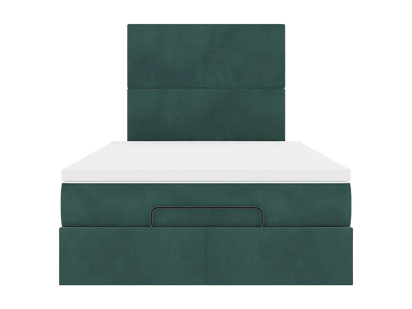 Cadre de lit ottoman avec matelas vert foncé 120x190 cm velours