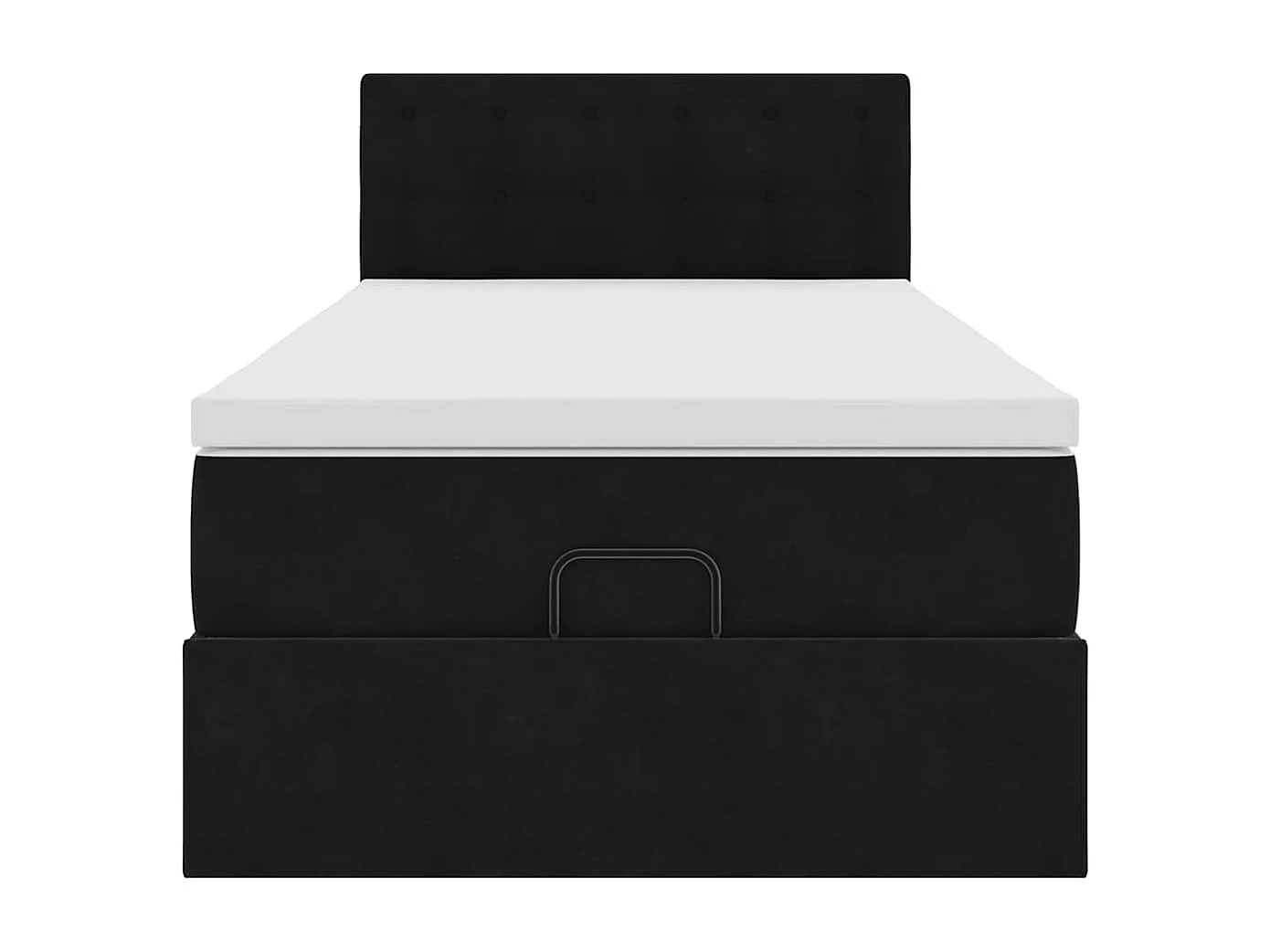 Cadre de lit ottoman avec matelas noir 80x200 cm velours