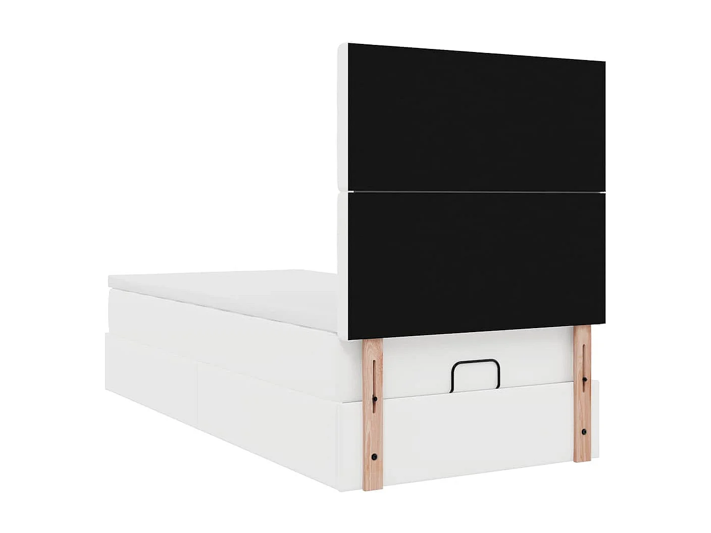 Ottomaanse bed met matras 100x200cm kunstleer wit
