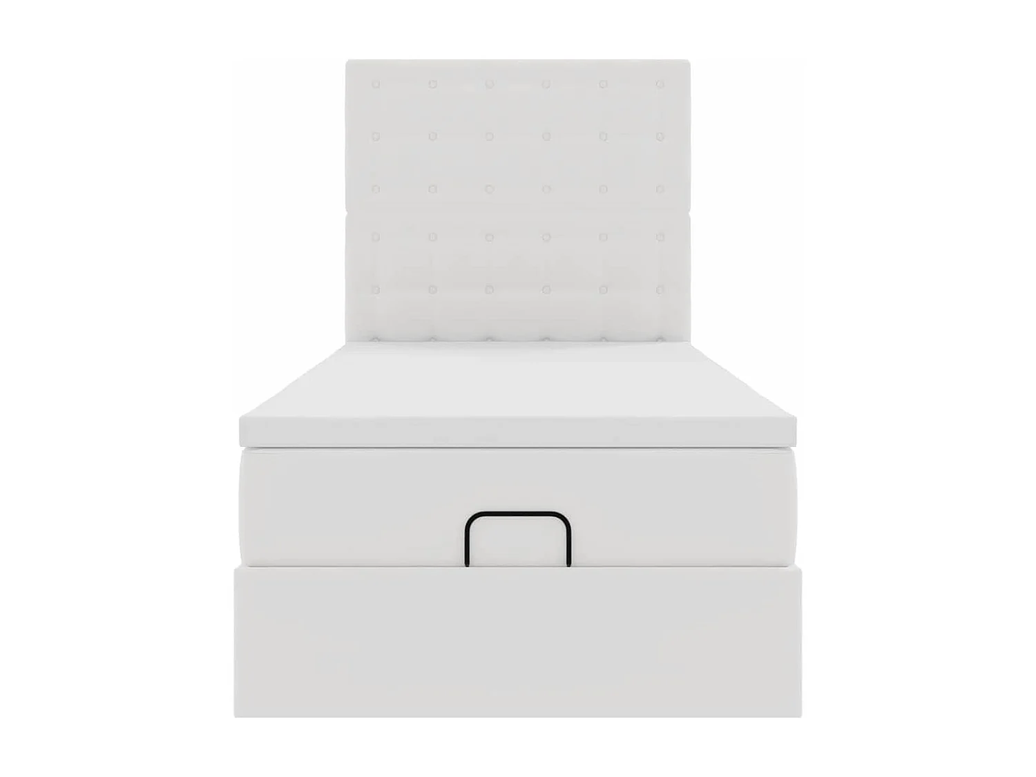 Cadre de lit ottoman avec matelas blanc 100x200 cm similicuir