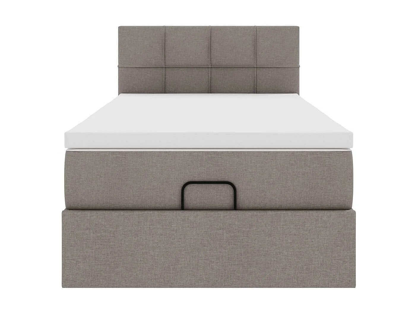 Cadre de lit ottoman avec matelas taupe 80x200 cm tissu
