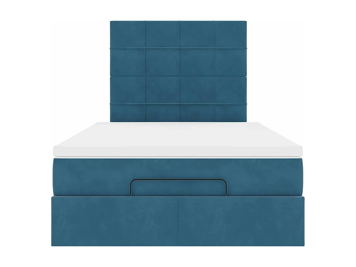 Cadre de lit ottoman avec matelas bleu foncé 120x190 cm velours