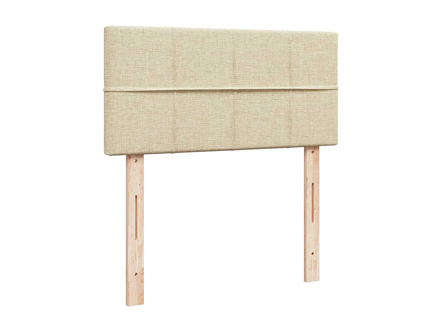 Ottoman bed met matras 90x190cm stof crèmekleurig