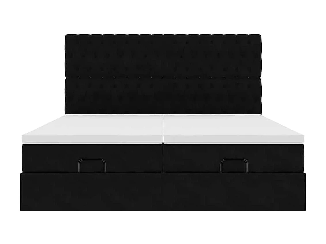 Ottoman bed met matrassen en LED's 200x200cm fluweel zwart